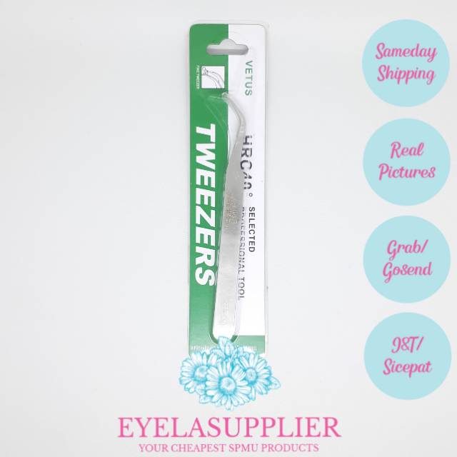 Vetus Tweezer lurus bengkok Pinset Eyelash Extension