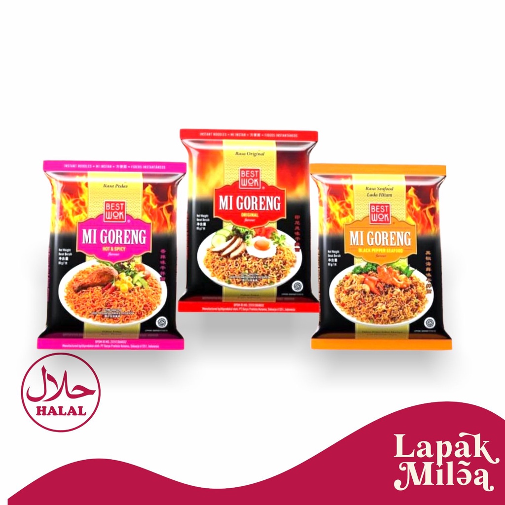 

BEST WOK Mie Goreng 85g - Mie Instant Goreng Original Blackpaper Seafood Hot Spicy