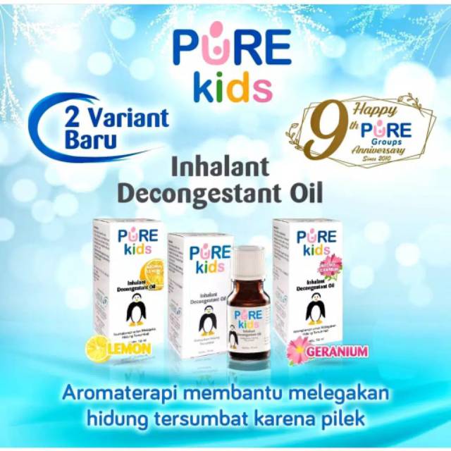 Pure Kids Baby Obat Cairan Hidung Tersumbat Inhalant Decongestant Oil 10ml