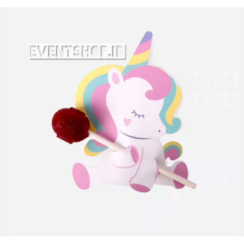 kartu permen /kertas permen unicorn/hiasan unicorn/unicorn/hampers/topper kue/box kue/tusukan kue/