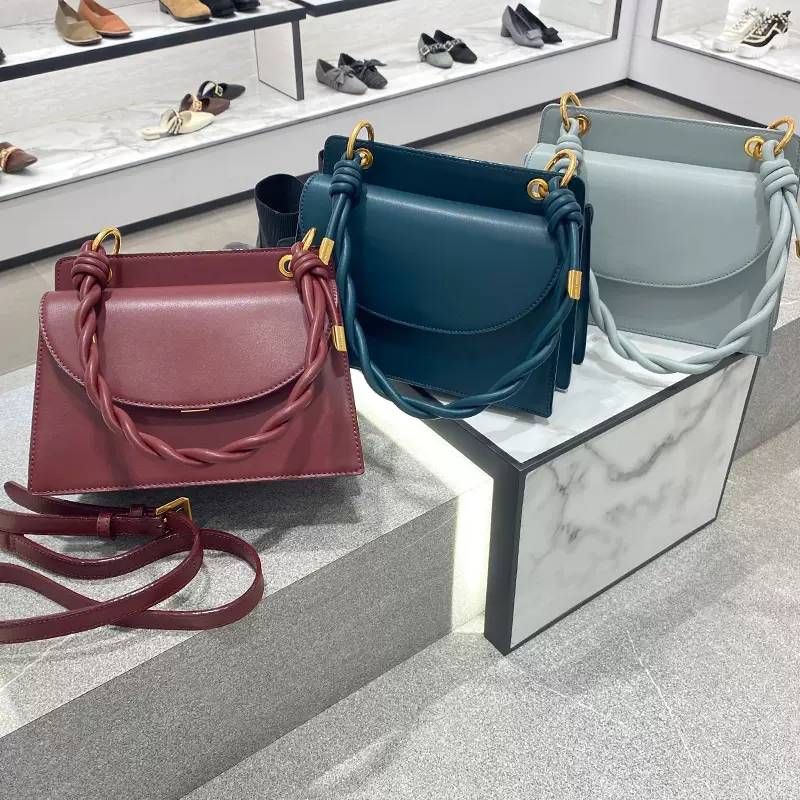 CK Twist Top Handle Front Flap Bag