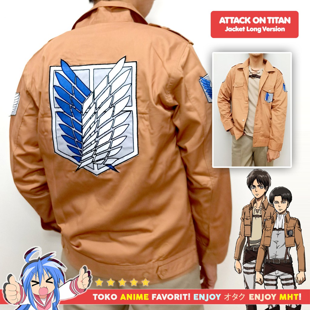 Jaket Anime Attack On Titan AOT Shingeki no Kyojin SNK Scouting Legion Survey Corps Long Cosplay