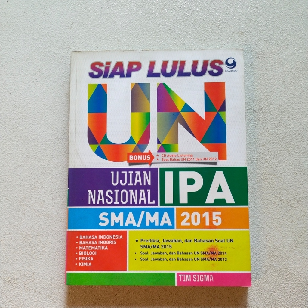 Original Buku Siap Lulus UN IPA SMA-MA 2015 tanpa CD - Tim Sigma