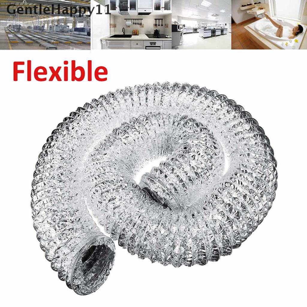 Gentlehappy Pipa Ventilasi Udara Flexible Bahan Aluminum Ukuran 4 &quot;Panjang 1.5M