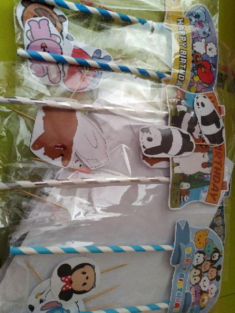 Hiasan Kue Cake Topper Birthday C1 Bt21 Isi 7