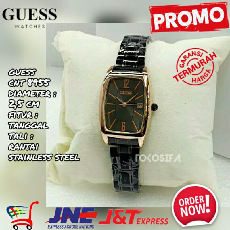 JAM TANGAN GUESS WANITA TALI RANTAI KOTAK SQUARE PRELOVED ORI AKSESORIS CEWEK MURAH TERBARU PROMO