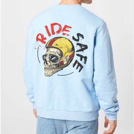 Ride Safe Crewneck Sweater Pria Fleece Size M - XXL