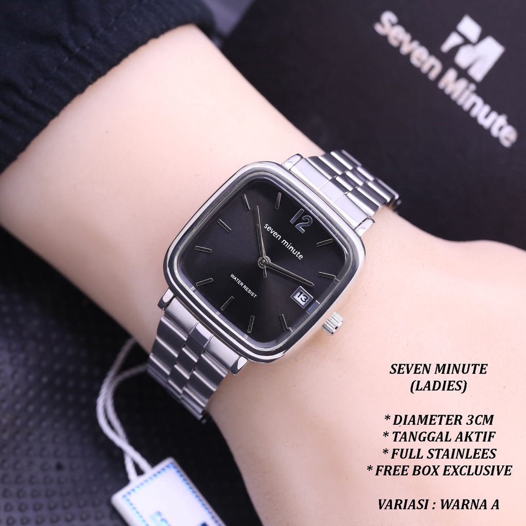 (FREE BOX) JAM TANGAN SEVEN MINUTE WANITA FASHION RANTAI BODY SEGI TANGGAL AKTIF