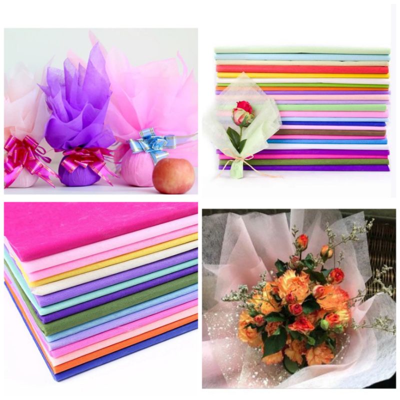 

KERTAS TISU BUNGA (Ecer) COTTON PAPER TISSUE TISU FLOWER PAPER/FLOWER WRAPPING BUKET BUNGA