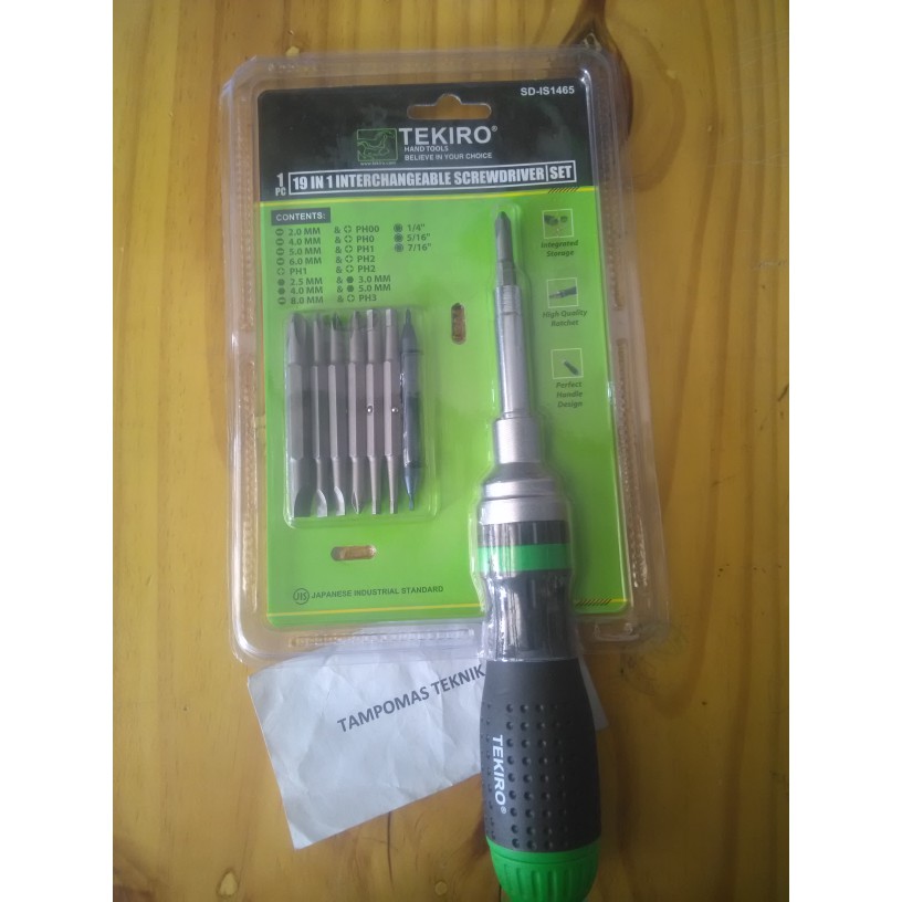 Obeng Rachet Tekiro Set 19in1 Obeng Bolak Balik Tekiro 19 in 1