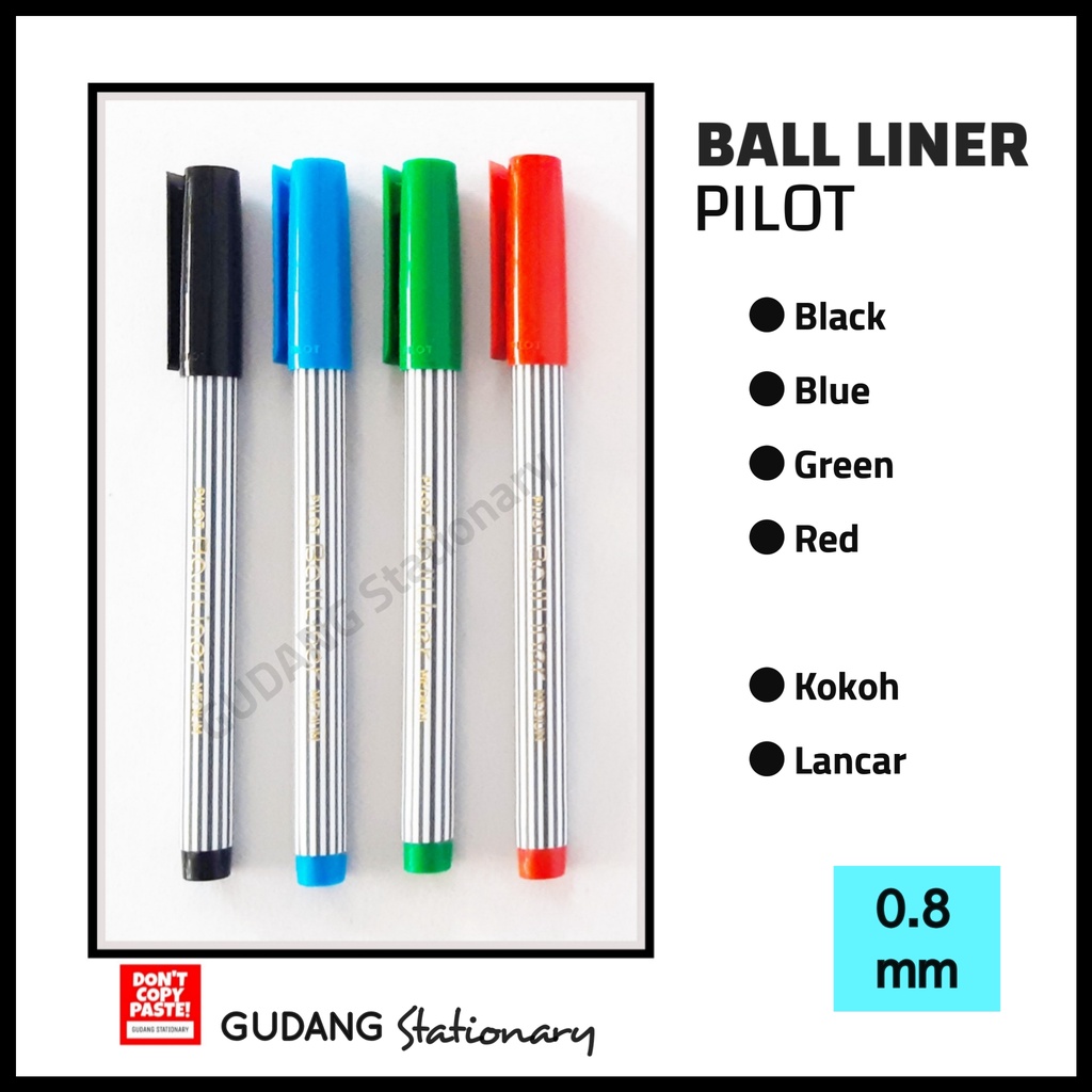Pulpen Ball Liner Medium Pilot Hitam [ 1 pcs ]