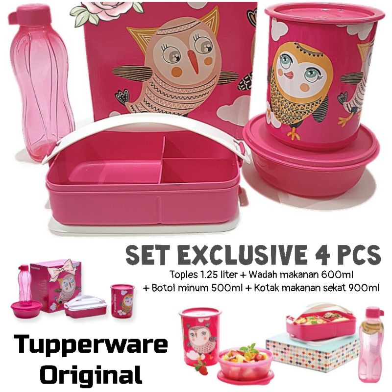 Tupperware Original Set Lengkap Toples Bekal Makanan Botol Minum