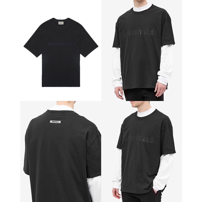 FEAR OF GOD Essentials Front Logo T-Shirt Black on 3D Silicon FOG FG