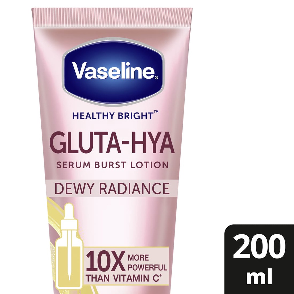 Vaseline gluta hya body serum uv lotion Dewy Radiance 200ml vaseline body lotion Healthy Bright Glut