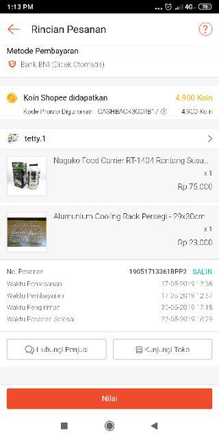 Nagako Food Carrier Rt-1404 Rantang Susun 4 - 14cm