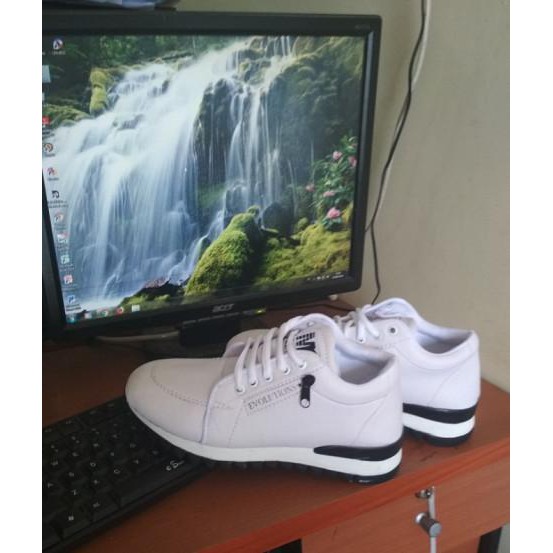 Kgl9 Sepatu Wanita / Boot Wanita Mg Sleting Putih - Putih, 40 Ib24