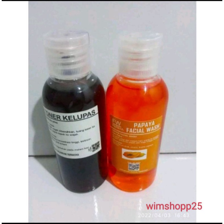 PAKET TONER KELUPAS DAN SABUN PEPAYA FACIAL WASH