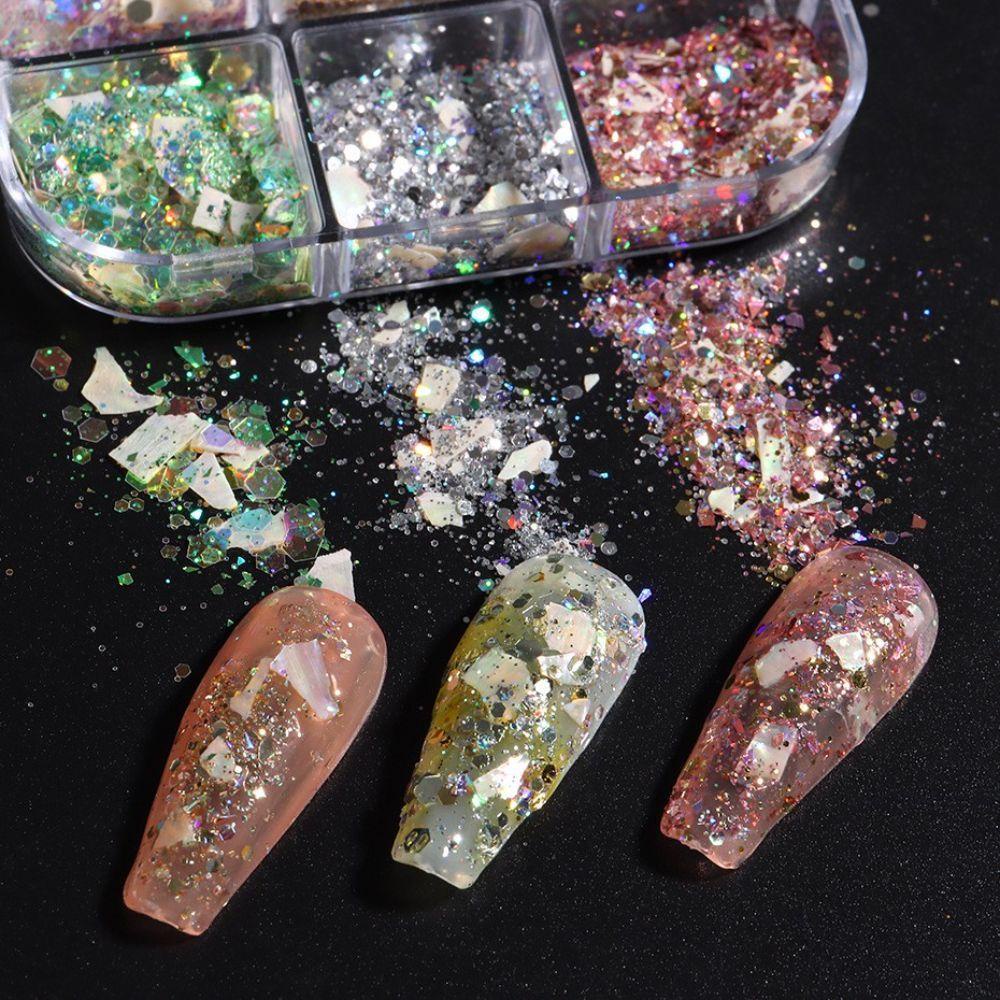 AUGUSTINA Agustina Nail Art Sequin Dream Color Hologram Kuku Kecantikan Hexagon DIY Nail Sequin Manicuring Flakes