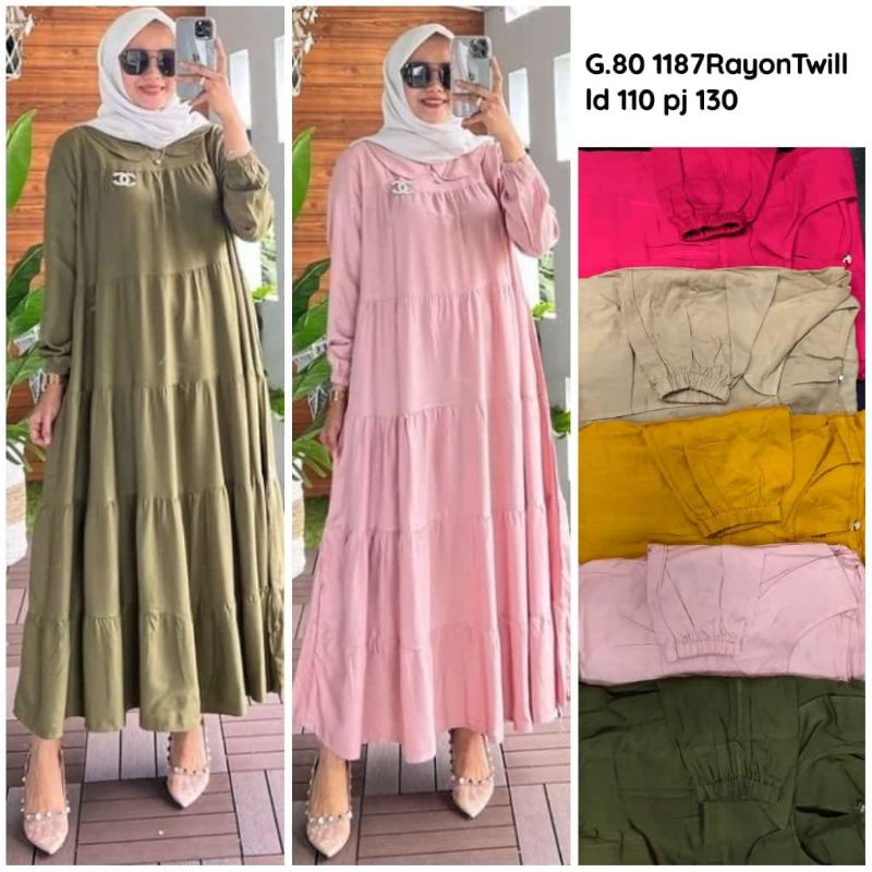 Grosir gamis tanah abang (isi 4 x 115= 460.000) grosiran mini dress  wanita   terbaru