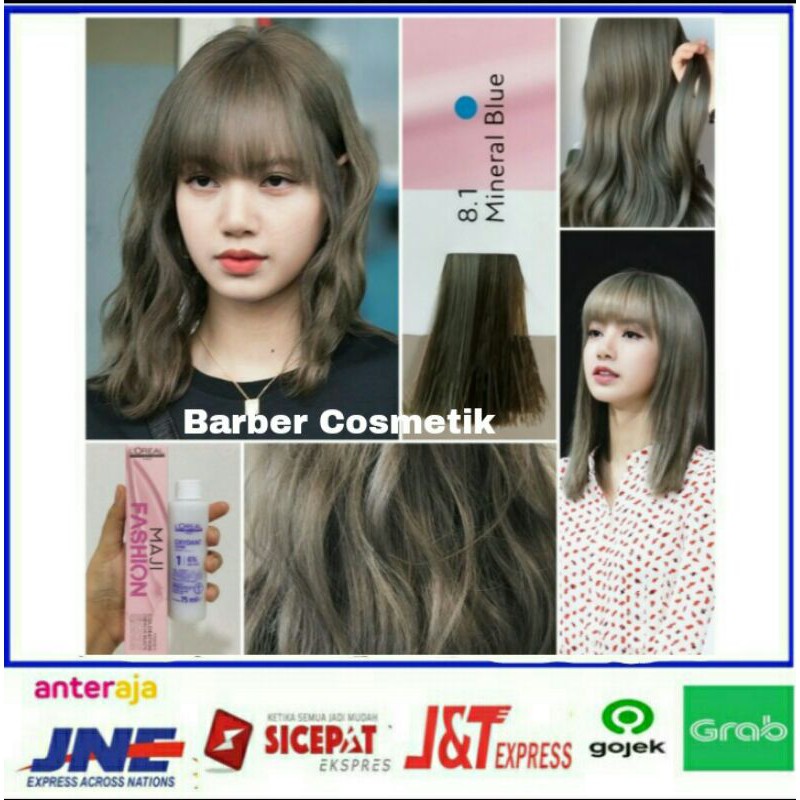 cat rambut loreal majifashion 8.1 mineral blue pewarna rambut loreal