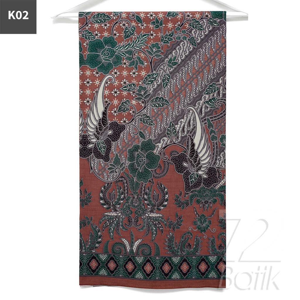 KAIN BATIK PREMIUM Bahan Katun Motif Kembang Sayap Warna Coklat 721670 Cap 72 Jarik Jarit Samping Kebat Panjang Batik Katun Modern Premium Bahan Seragam Batik Pernikahan Kantor Keluarga Murah Kamen Jadi Batik Bali Lembaran