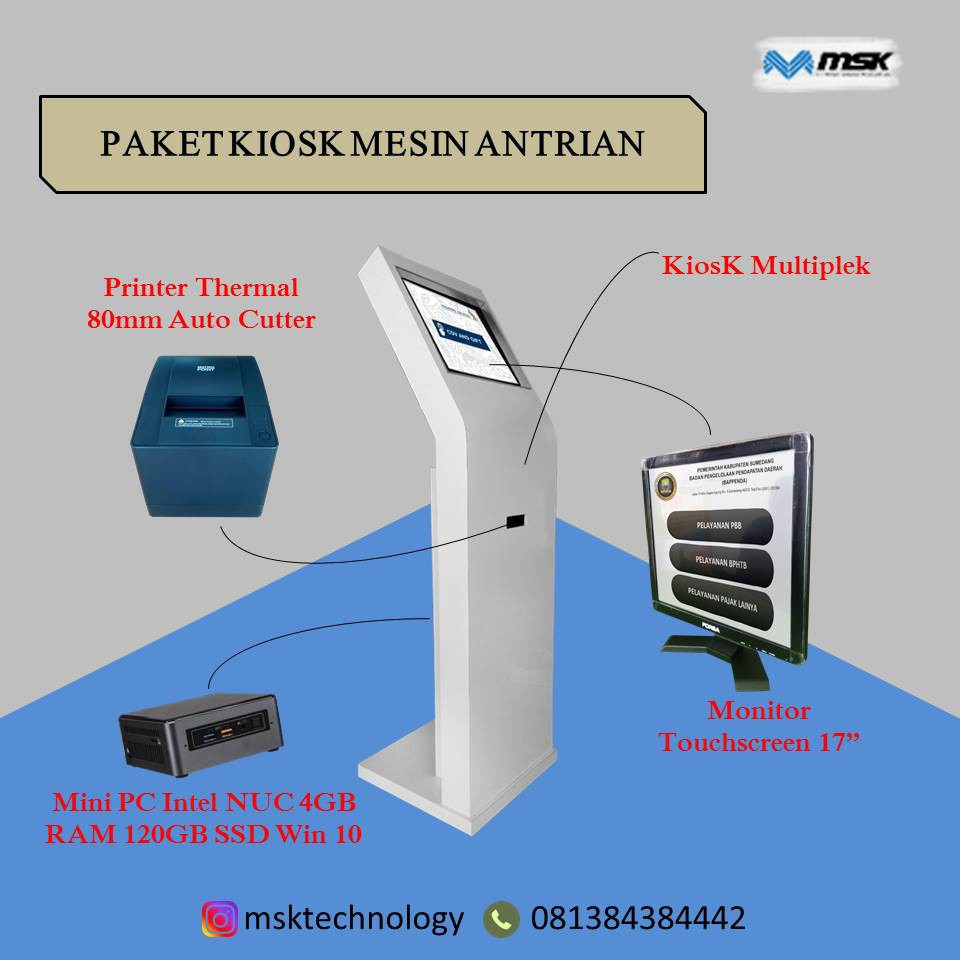 Paket KiosK Untuk Mesin Antrian
