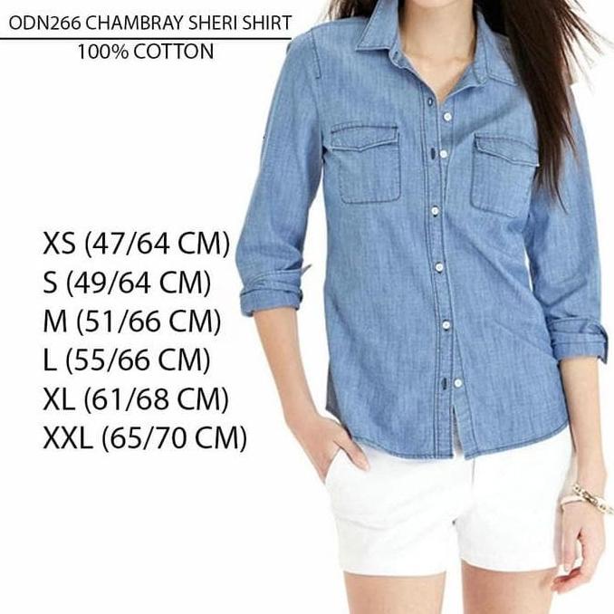 KEMEJA DENIM WANITA OLD NAVY CHAMBRAY SHERI SHIRT WOMEN (ODN266) murah