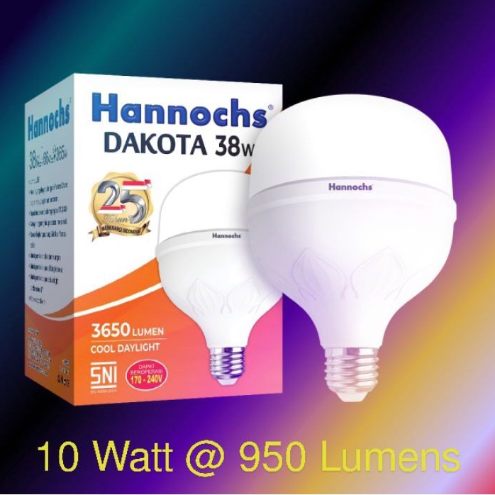 Lampu LED 10 Watt Hannochs Dakota 950 Lumens Bergaransi