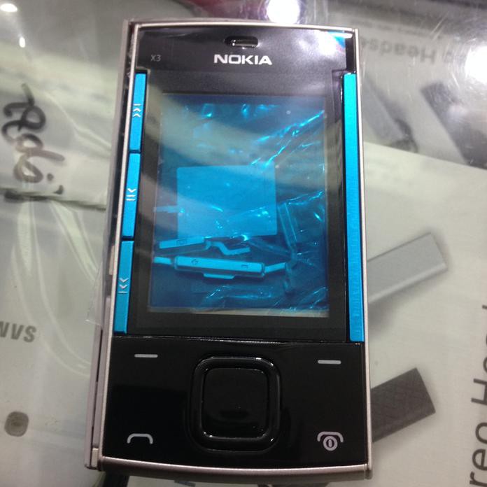 CHASING HP_HRP NOKIA X3 SLIDE X3 00 LIST BIRU BACKDOOR SILVER FULLSET SERI MPV1479 HRP_4411