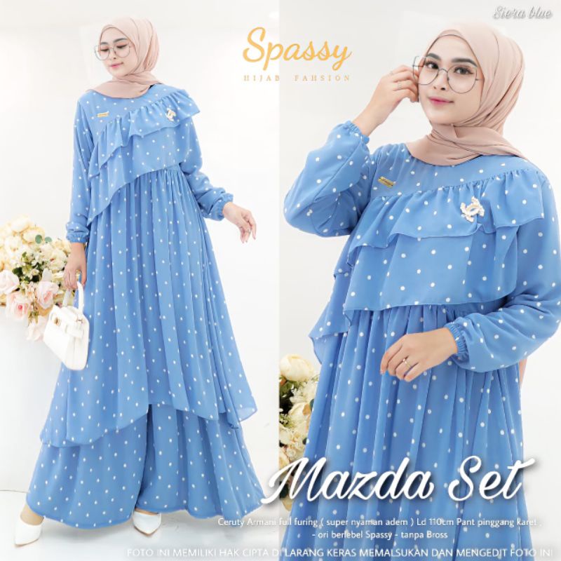 [READY STOK] GAMIS MAZDA SET BY SPASSY ORI CERUTY POLKADOT TERBARU