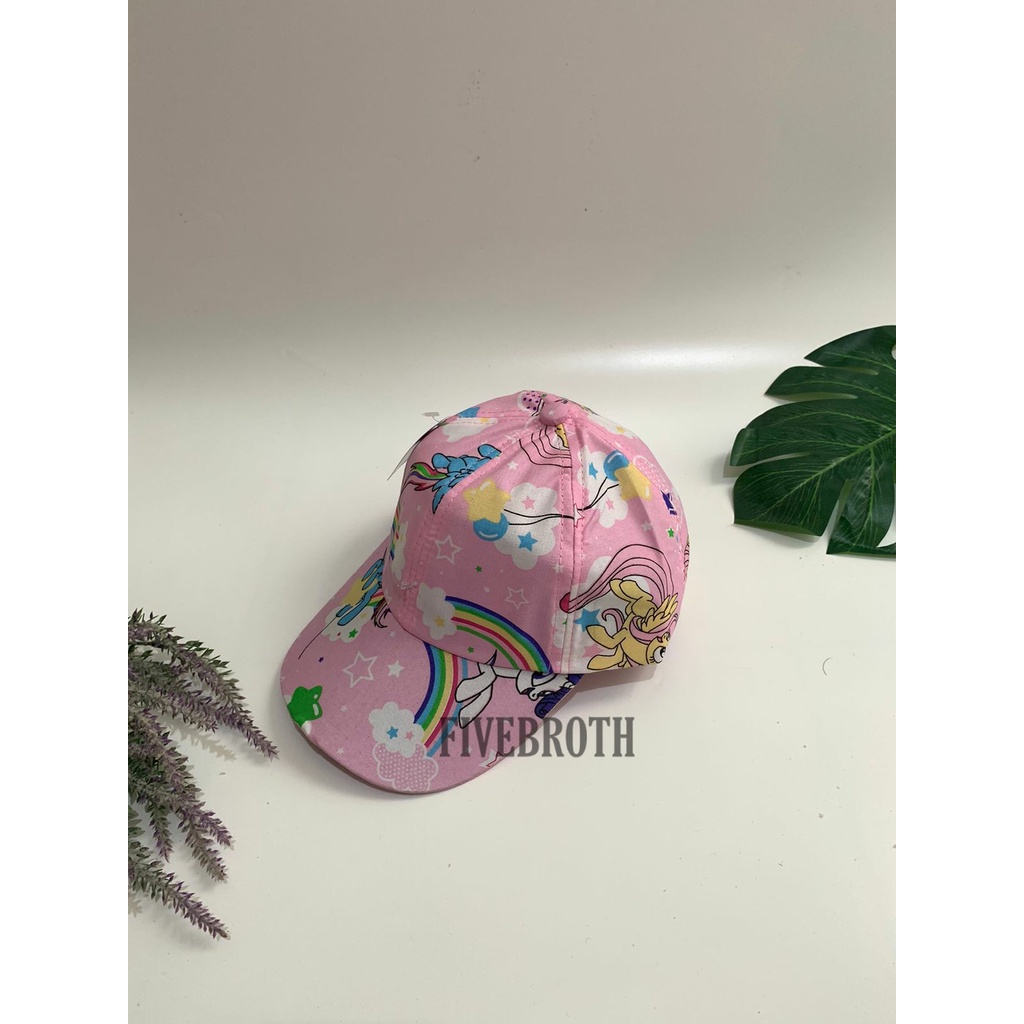 Topi Anak kuda poni full print Topi anak perempuan karakter kudaponi