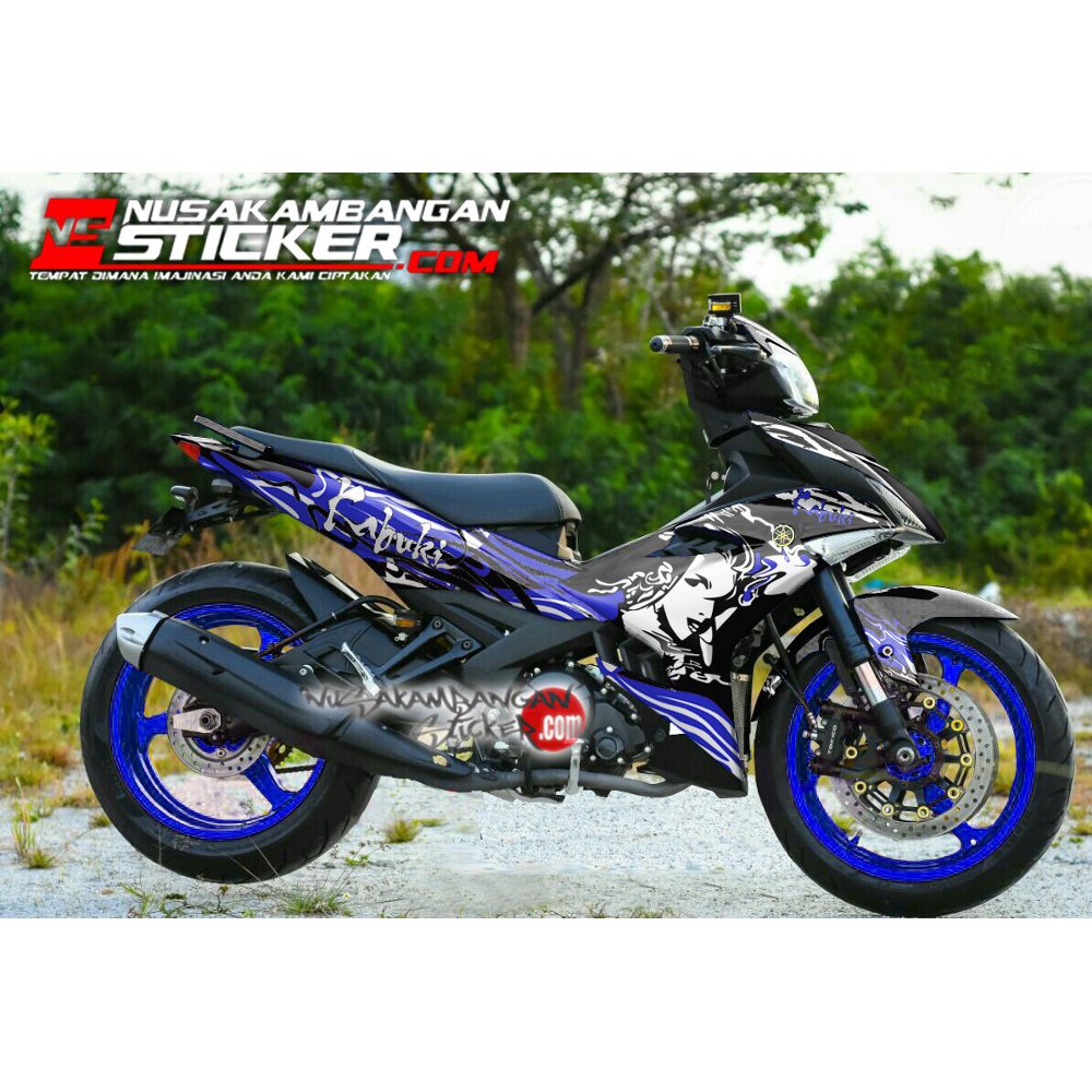 Decal Motor Sticker Motor Yamaha Jupiter Mx King Kabuki Art Biru