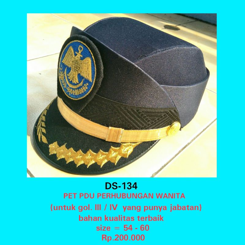 ds134 topi pdu perhubungan golongan 3 dan 4 jabatan struktural topi pdu dishub topi pdu kemenhub