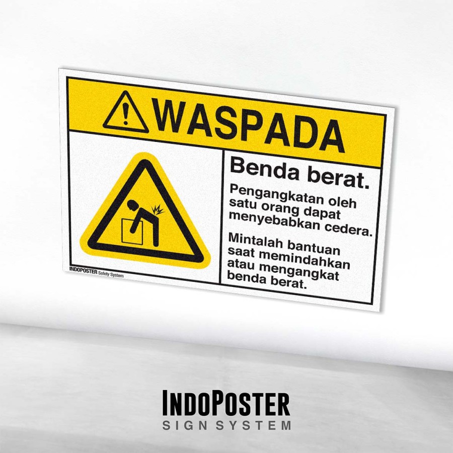 

Stiker Safety Sign Rambu K3 ANSI Pengangkatan Benda Berat Manual Handling