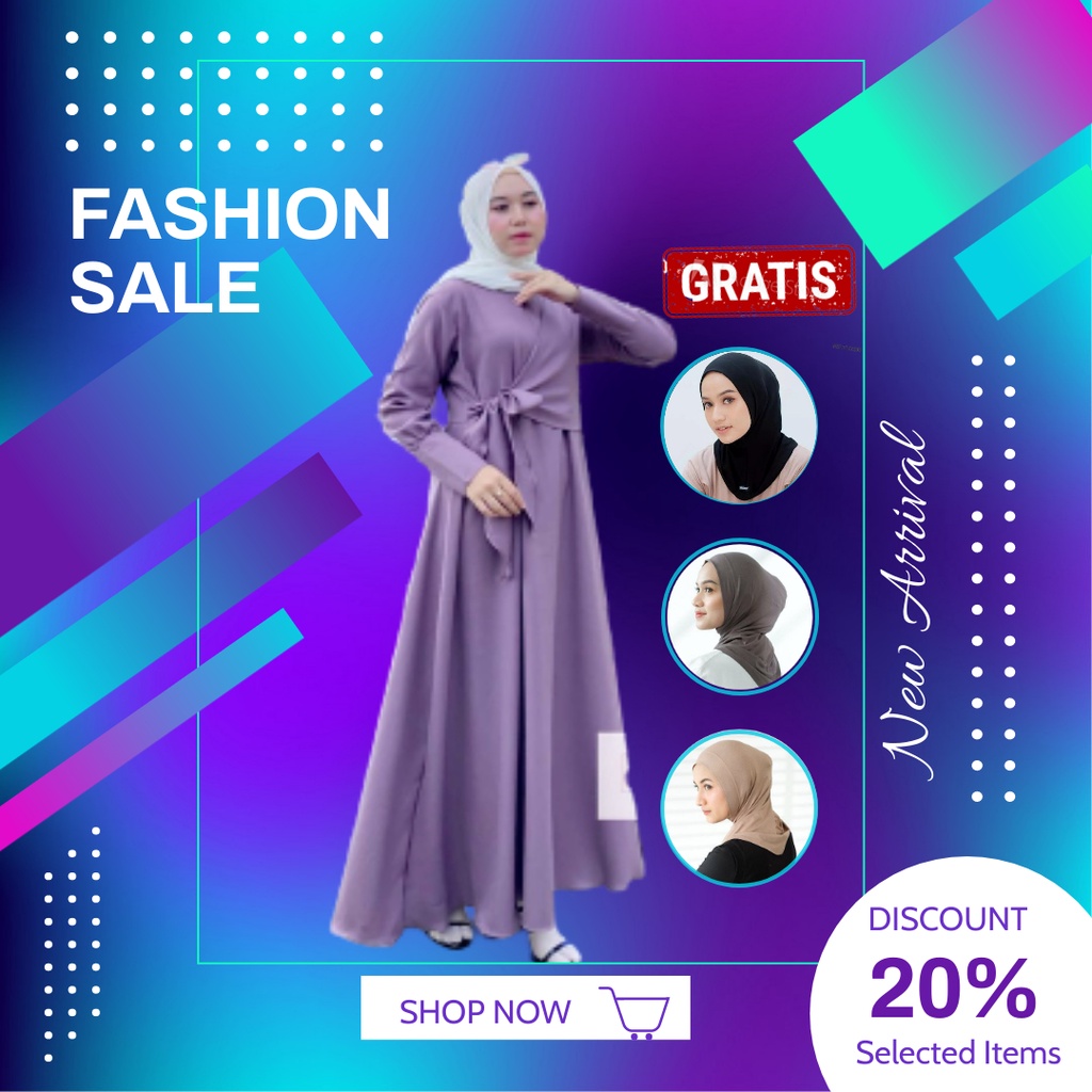 Baju Gamis Syari Wanita Terbaru Gifani Dress Jumbo Murah