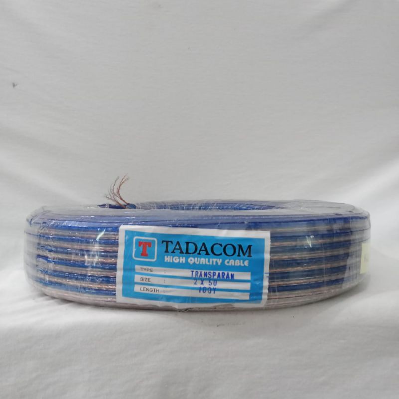 KABEL LISTRIK TRANSPARAN 2x50 2x50 kabel serabut (1roll= 90 METER)