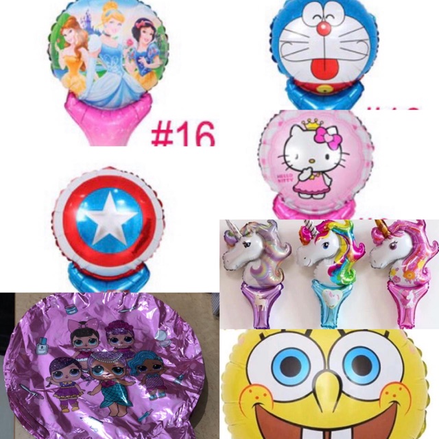 Balon foil pentungan tenis tongkat doraemon unicorn hello kitty princess captain america spongebob