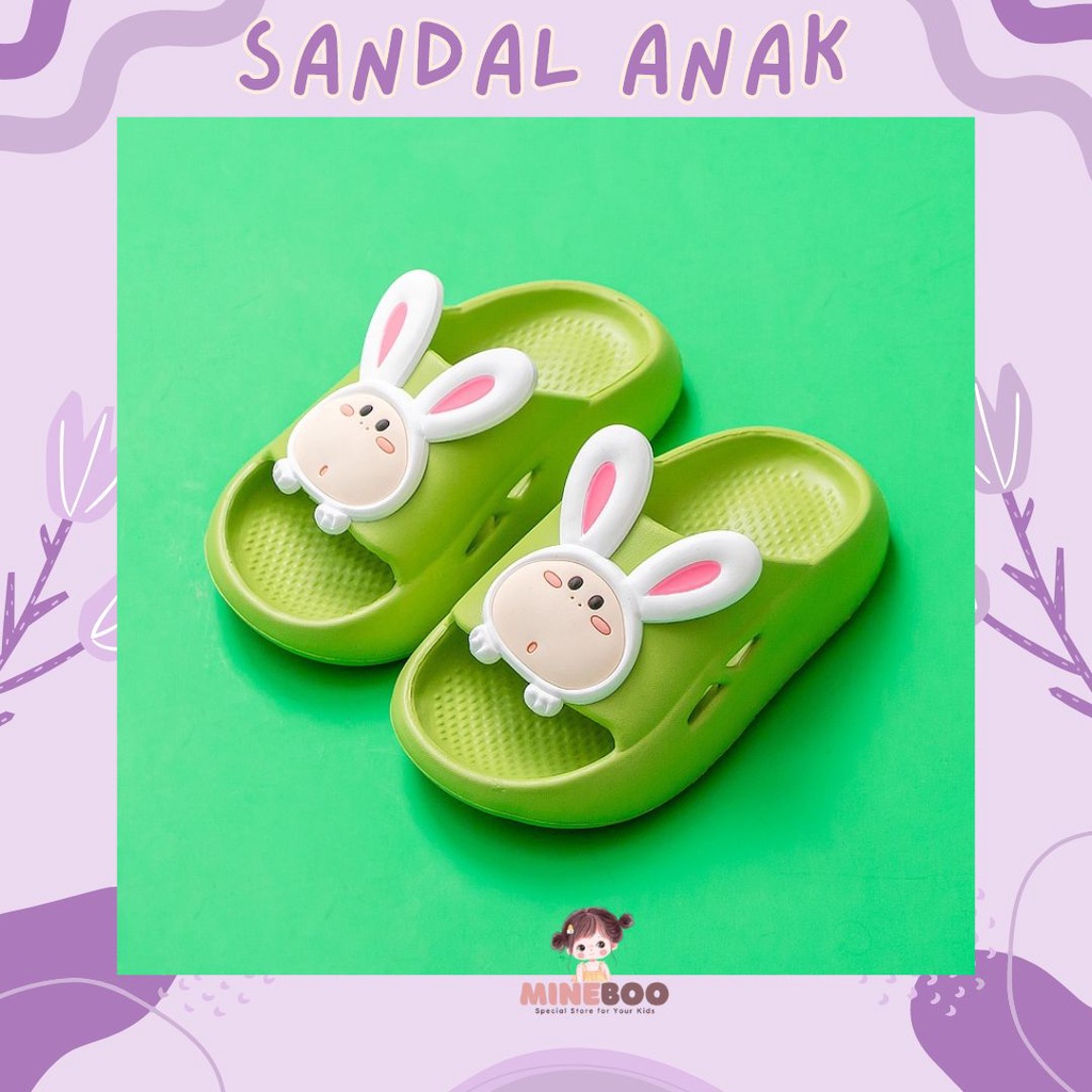 mineboo BUNNY GOONE Sandal Anak Perempuan Bahan Karet Model Lucu 2-5 Tahun