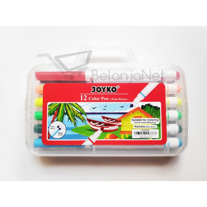 

Hadir Spidol Warna Color Pen Joyko Clp-04 12 Warna Washable Bisa Dicuci Murah