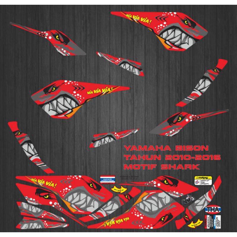 STIKER STRIPING DECAL YAMAHA BYSON TAHUN 2010-2016 MOTIF SHARK
