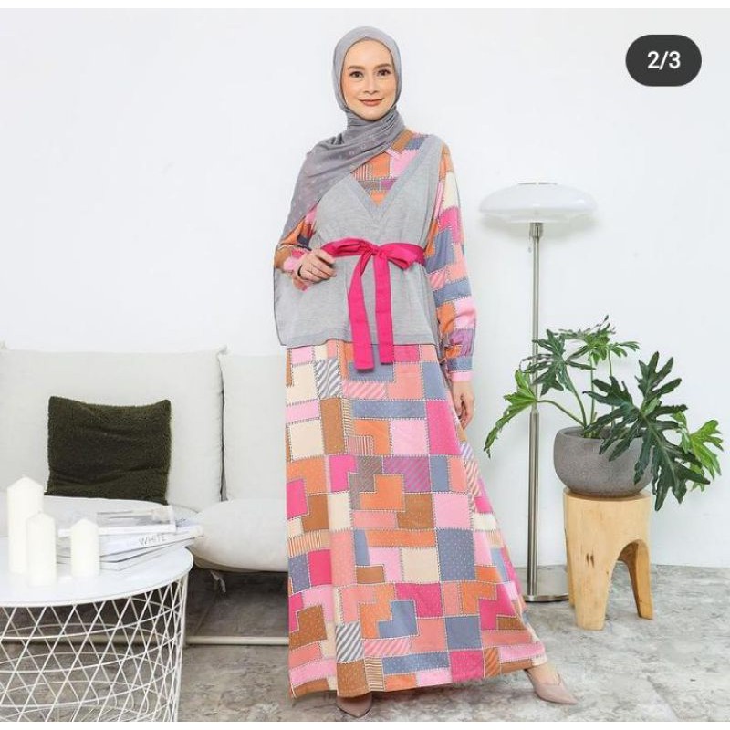 Monel Vest Dress (Dewasa & Kids) @Monel_Chavians