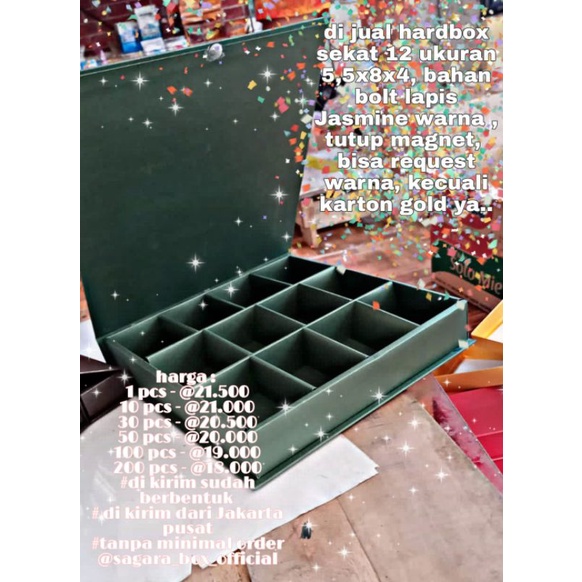 hardbox sekat 12 - hardbox custom 5,5x8x4 - kotak custom
