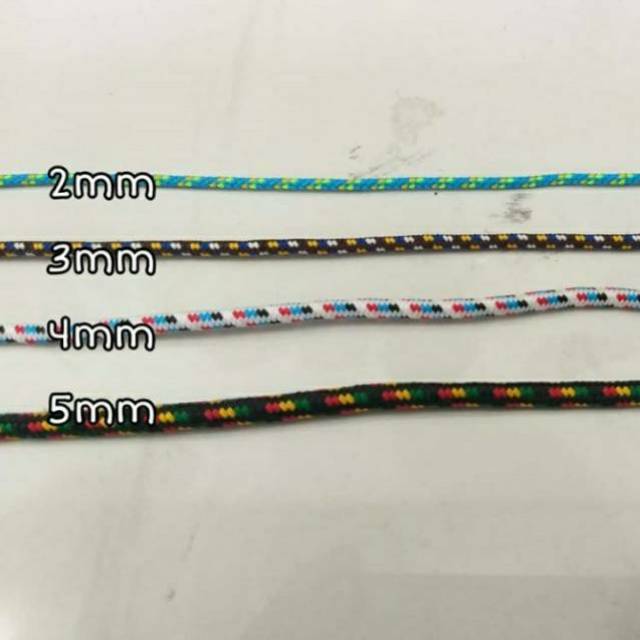 Tali Prusik 3mm 4mm 5mm Strap Masker Kalung gelang prusik 3 mm 4 mm 5 mm tali tenda flysheet