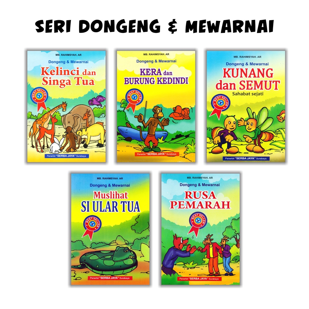 Jual Buku Cerita Anak Bergambar : Buku Dongeng & Mewarnai Seri Binatang