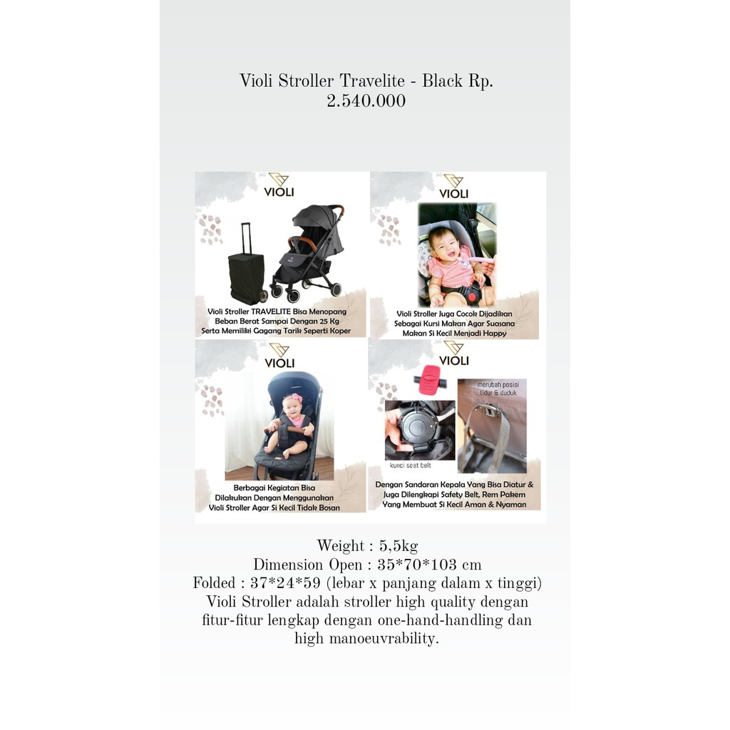 Violi Stroller Travelite - Stroller Bayi