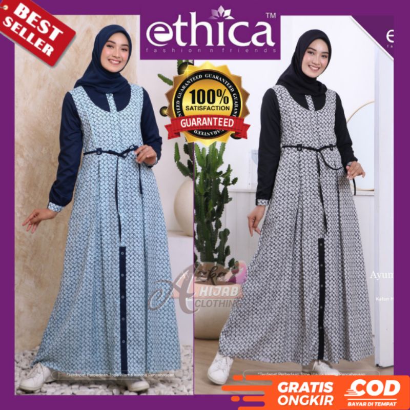 BAJU GAMIS TERBARU 2023 / GAMIS ETHICA AYUMI 285 / DRESS MUSLIM TERBARU 2022 / GAMIS SIMPLE ELEGAN /