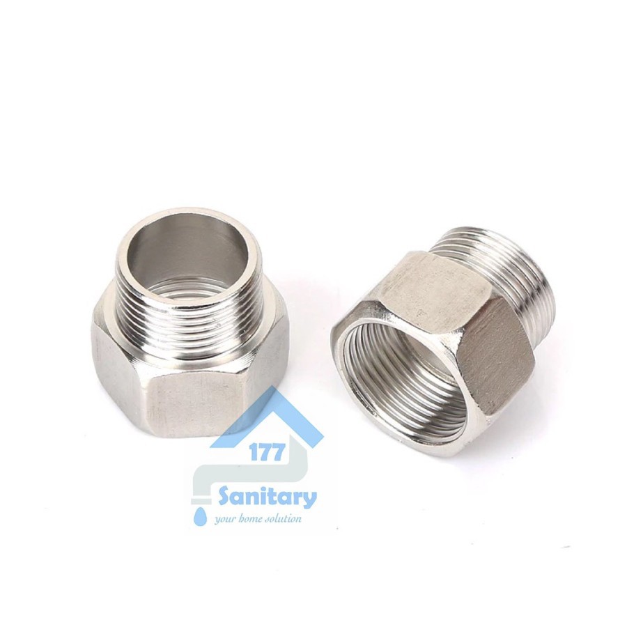 Sok kran Drat Dalam Luar 1/2 inch - Sock sambungan fitting pipa stainless SK12