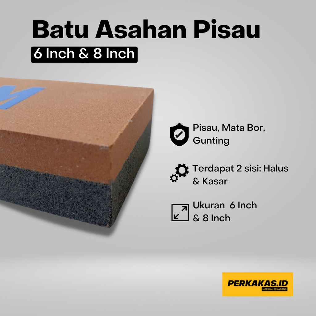 Asahan Pisau Stainlees Batu Halus Kasar 6 8 Inch OWNER