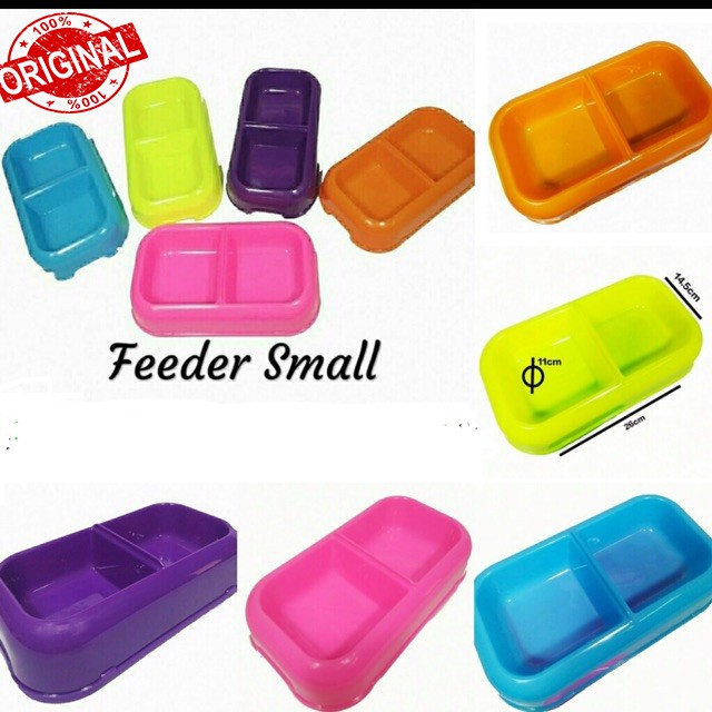 TEMPAT MAKAN MINUM KUCING KELINCI ANTI TUMPAH FEEDER SMALL MIX COLOR