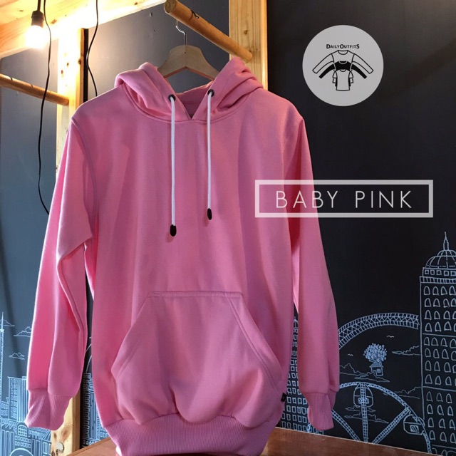 Jaket Sweater Polos Hoodie Jumper Pink Baby (Premium 